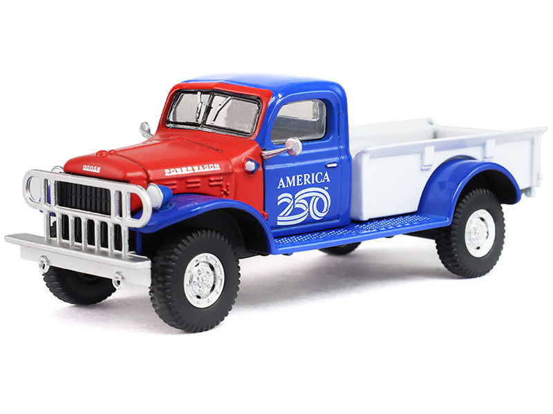1946 Dodge Power Wagon Pickup Truck Red White and Blue America 250 Edition "Anniversary Collection Series 18 1/64 Diecast Model Car Greenlight 28180E