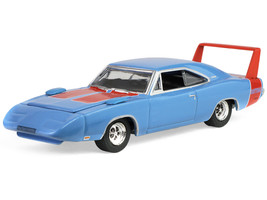 1969 Dodge Charger Daytona Blue with Red Stripes America 250 Edition Anniversary Collection Series 18 1/64 Diecast Model Car Greenlight 28180F