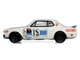 1972 Nissan Skyline 2000 GT R KPGC10 RHD Right Hand Drive #15 Kunimitsu Takahashi 50th Victory White with Blue Stripe Tokyo Torque Series 10 1/64 Diecast Model Car Greenlight 235110B