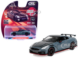 2024 Nissan GT R R35 NISMO RHD Right Hand Drive Stealth Gray with Carbon Top and Hood Tokyo Torque Series 10 1/64 Diecast Model Car Greenlight 235110C