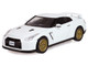 2007 Nissan GT R R35 Pearl White with Gold Wheels Tokyo Torque Series 10 1/64 Diecast Model Car Greenlight 235110D