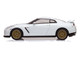 2007 Nissan GT R R35 Pearl White with Gold Wheels Tokyo Torque Series 10 1/64 Diecast Model Car Greenlight 235110D