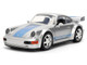 Porsche 911 Carrera RS 3 8 Mirage Silver Metallic with Blue Stripes Transformers Rise of the Beasts 2023 Movie Hollywood Rides Series 1/32 Diecast Model Car Jada 36210 Porsche 911 Carrera RS 3 8 Mirage Silver Metallic with Blue Stripes Transformers Rise of the Beasts 2023 Movie Hollywood Rides Series 1/32 Diecast Model Car Jada 36210