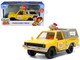 Pizza Planet Truck Yellow Weathered with Beige Camper Toy Story 1995 Movie Hollywood Rides Series 1/32 Diecast Model Car Jada JA36301