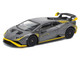 Lamborghini Huracan STO Matt Gray Metallic with Yellow Accents 1/64 Diecast Model Car Pop Race PR640242 Lamborghini Huracan STO Matt Gray Metallic with Yellow Accents 1/64 Diecast Model Car Pop Race PR640242