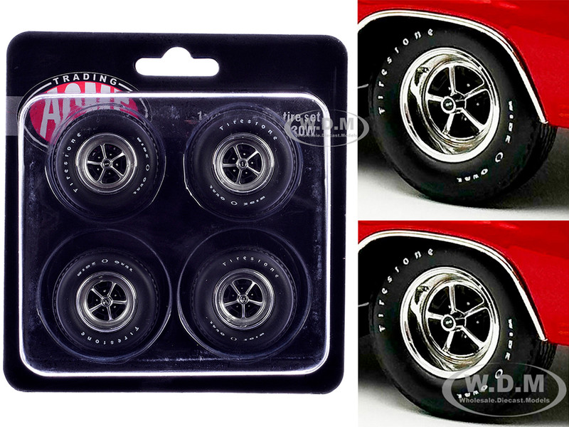 Super Sport Wheel and Tire Set of 4 pieces from 1970 Chevrolet Chevelle SS for 1/18 Scale Models ACME A1805530W