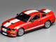 2007 Ford Mustang Shelby GT500 Torch Red with White Stripes 1/64 Diecast Model Car  MotorHelix Greenlight GL-1251005A