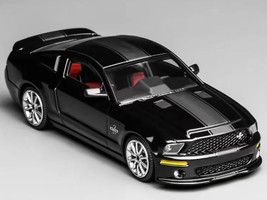 2007 Ford Mustang Shelby GT500 Super Snake Ebony Black with Matt Black Stripes 1/64 Diecast Model Car MotorHelix & Greenlight GL-1251006C
