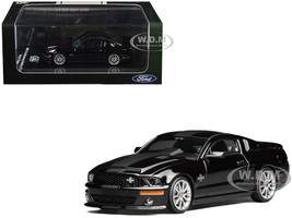 2007 Ford Mustang Shelby GT500 Super Snake Ebony Black with Matt Black Stripes 1/64 Diecast Model Car MotorHelix & Greenlight GL-1251006C