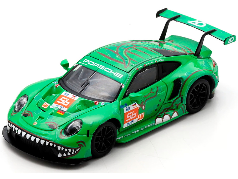 Porsche 911 RSR 19 #56 Matteo Cairoli P J Hyett Gunnar Jeannette Project 1 AO Racing Rexy 24 Hours of Le Mans 2023 1/64 Model Car Spark Y307