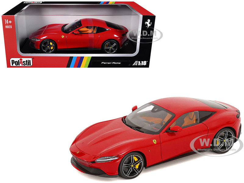 2019 Ferrari Roma Red with Orange Interior 1/18 Diecast Model Car Polistil 18FE02040-WB