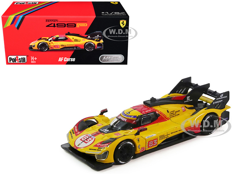 Ferrari 499P #83 Robert Kubica Robert Shwartzman Yifei Ye AF Corse 24 Hours of Le Mans 2024 1/64 Diecast Model Car Polistil 64FE02072