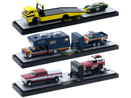 Auto Haulers Set of 3 Trucks Release 100 Limited Edition to 9600 pieces Worldwide 1/64 Diecast Models M2 Machines 36000-100