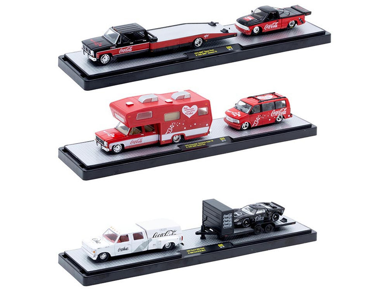 Auto Haulers Coca Cola Set of 3 pieces Release S05 Limited Edition to 6000 pieces Worldwide 1/64 Diecast Model Cars M2 Machines 56000-S05