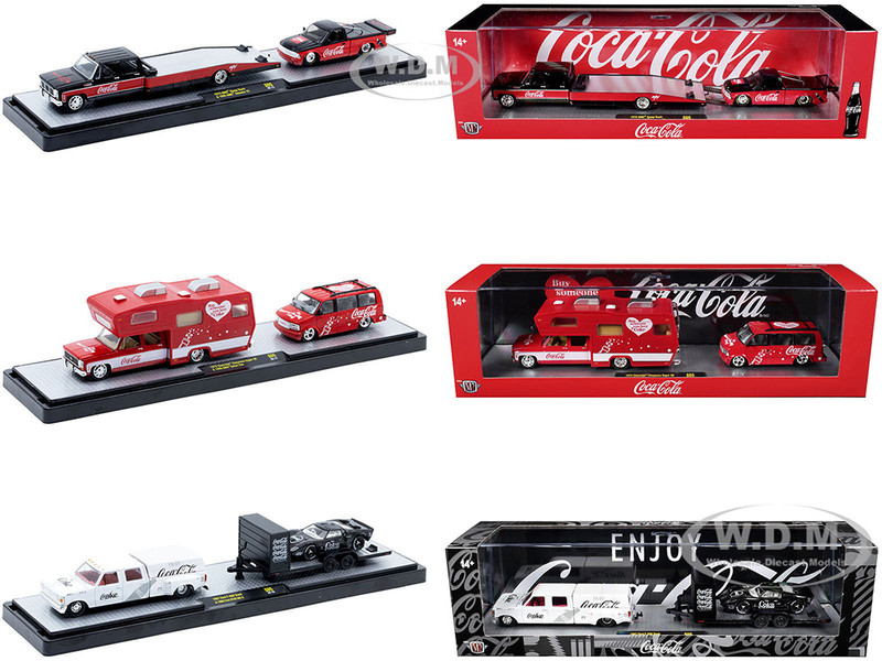 Auto Haulers Coca Cola Set of 3 pieces Release S05 Limited Edition to 6000 pieces Worldwide 1/64 Diecast Model Cars M2 Machines 56000-S05