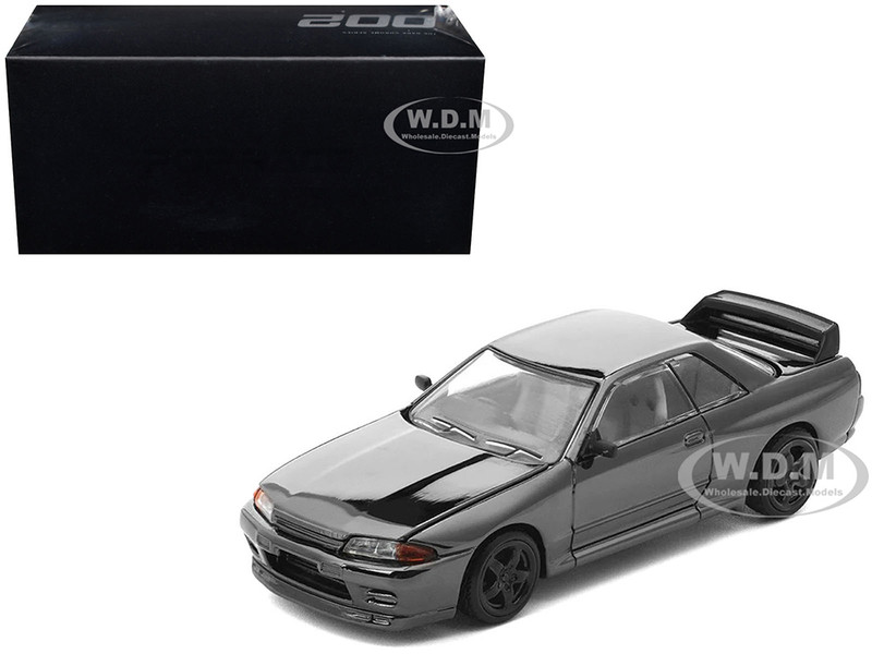 GTR R32 RHD Right Hand Drive Dark Chrome The Dark Chrome Series 1/64 Diecast Model Car Pop Race PRDC002