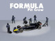 Formula Pit Crew Team Blue 6 piece Diecast Figure Set 6 Figures Limited Edition for 1/64 Scale Models American Diorama AD-2442MJ