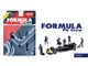 Formula Pit Crew Team Blue 6 piece Diecast Figure Set 6 Figures Limited Edition for 1/64 Scale Models American Diorama AD-2442MJ