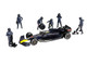Formula Pit Crew Team Blue 6 piece Diecast Figure Set 6 Figures Limited Edition for 1/64 Scale Models American Diorama AD-2442MJ