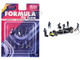 Formula Pit Crew Team Blue 6 piece Diecast Figure Set 6 Figures Limited Edition for 1/64 Scale Models American Diorama AD-2442MJ