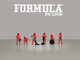 Formula Pit Crew Team Red 6 piece Diecast Figure Set 6 Figures Limited Edition for 1/64 Scale Models American Diorama AD-2443MJ Formula Pit Crew Team Red 6 piece Diecast Figure Set 6 Figures Limited Edition for 1/64 Scale Models American Diorama AD-2443MJ