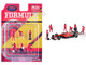 Formula Pit Crew Team Red 6 piece Diecast Figure Set 6 Figures Limited Edition for 1/64 Scale Models American Diorama AD-2443MJ Formula Pit Crew Team Red 6 piece Diecast Figure Set 6 Figures Limited Edition for 1/64 Scale Models American Diorama AD-2443MJ