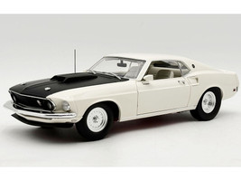 1969 Ford Mustang BOSS 429 KK1201 Prototype Unrestored Barn Find White with Black Hood Limited Edition to 360 pieces Worldwide 1/18 Diecast Model Car ACME A1801891