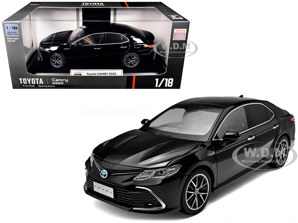 2023 Toyota Camry Hybrid Black 1/18 Diecast Model Car by Heimanba