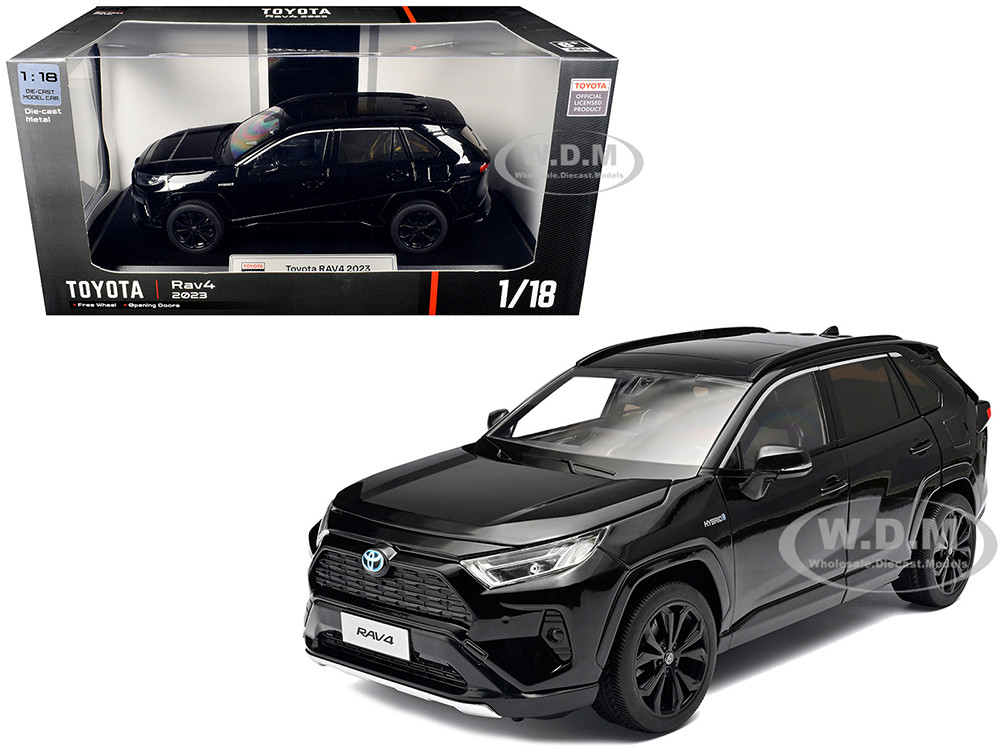 2023 Toyota Rav4 Hybrid Black 1/18 Diecast Model Car by Heimanba