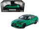 BMW M3 CS LCI Green Metallic with Matt Black Top and Hood Stripes 1/18 Diecast Model Car Heimanba H1292GRN