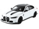 BMW M3 CS LCI White Metallic with Matt Black Top and Hood Stripes 1/18 Diecast Model Car Heimanba H1292W