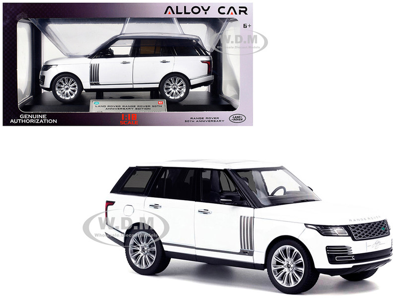 Land Rover Range Rover 50th Anniversary White Metallic with Sunroof 1/18 Diecast Model Car Heimanba Q1001A-W