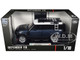 Land Rover Defender 110 Blue Metallic with White Top and Roof Rack 1/18 Diecast Model Car Heimanba Q1002A-BL