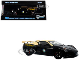 2023 Chevrolet Corvette C8 Stingray Police Interceptor Florida Highway Patrol FHP Black with Cream Top 1/43 Diecast Model Iconic Replicas 43-0660