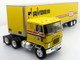 1970 GMC Astro 95 Tractor with Dry Van Trailer Ryder Truck Rental Yellow with Stripes North American Vintage Truck Collection Limited Edition to 504 pieces Worldwide 1/43 Diecast Model Iconic Replicas 43-0662