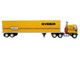 1970 GMC Astro 95 Tractor with Dry Van Trailer Ryder Truck Rental Yellow with Stripes North American Vintage Truck Collection Limited Edition to 504 pieces Worldwide 1/43 Diecast Model Iconic Replicas 43-0662