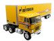 1970 GMC Astro 95 Tractor with Dry Van Trailer Ryder Truck Rental Yellow with Stripes North American Vintage Truck Collection Limited Edition to 504 pieces Worldwide 1/43 Diecast Model Iconic Replicas 43-0662
