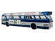 1963 GM TDH 5303 Transit Bus MTA New York City Surface Transit Blue Two Tone with Graphics The Bus & Motorcoach Collection Limited Edition to 504 pieces Worldwide 1/43 Plastic Model Iconic Replicas 43-0666