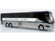 Prevost H3-45 Coach Bus Greyhound Scenicruiser Service White and Raw Metal The Bus & Motorcoach Collection Limited Edition to 504 pieces Worldwide 1/87 (HO) Diecast Model Iconic Replicas 87-0659