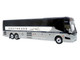 Prevost H3-45 Coach Bus Greyhound Scenicruiser Service White and Raw Metal The Bus & Motorcoach Collection Limited Edition to 504 pieces Worldwide 1/87 (HO) Diecast Model Iconic Replicas 87-0659