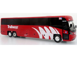 MCI D4520 Commuter Coach Bus Burlington Trailways Red with White Graphics The Bus & Motorcoach Collection Limited Edition to 504 pieces Worldwide 1/87 (HO) Diecast Model Iconic Replicas 87-0661
