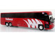 MCI D4520 Commuter Coach Bus Burlington Trailways Red with White Graphics The Bus & Motorcoach Collection Limited Edition to 504 pieces Worldwide 1/87 (HO) Diecast Model Iconic Replicas 87-0661