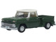 1965 Chevrolet C10 Stepside Pickup Truck Dark Green with Ivory Top 1/87 (HO) Scale Diecast Model Car Oxford Diecast 87CP65008