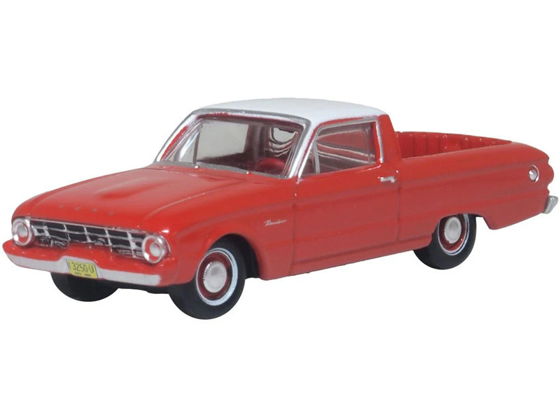 1960 Ford Falcon Ranchero Monte Carlo Red with Corinthian White Top 1/87 (HO) Scale Diecast Model Car Oxford Diecast 87FA60001