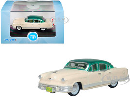 1953 Kaiser Manhattan Stardust Ivory with Jade Green Metallic Top 1/87 (HO) Scale Diecast Model Car Oxford Diecast 87KM53001