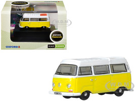 Volkswagen T2 Bay Window Camper Van Saturn Yellow and White 1/148 (N) Scale Diecast Model Car Oxford Diecast NVW016