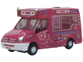 Whitby Mondial Ice Cream Van Tonibell Pink with Graphics 1/76 (OO) Scale Diecast Model Car Oxford Diecast NWM009