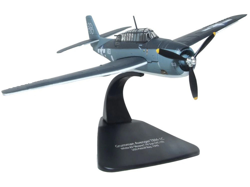 Grumman Avenger TBM 1C Aircraft White 83 Blopsy VC 76 Petrof Bay 1945 United States Navy Oxford Aviation Series 1/72 Diecast Model Airplane Oxford Diecast AC132