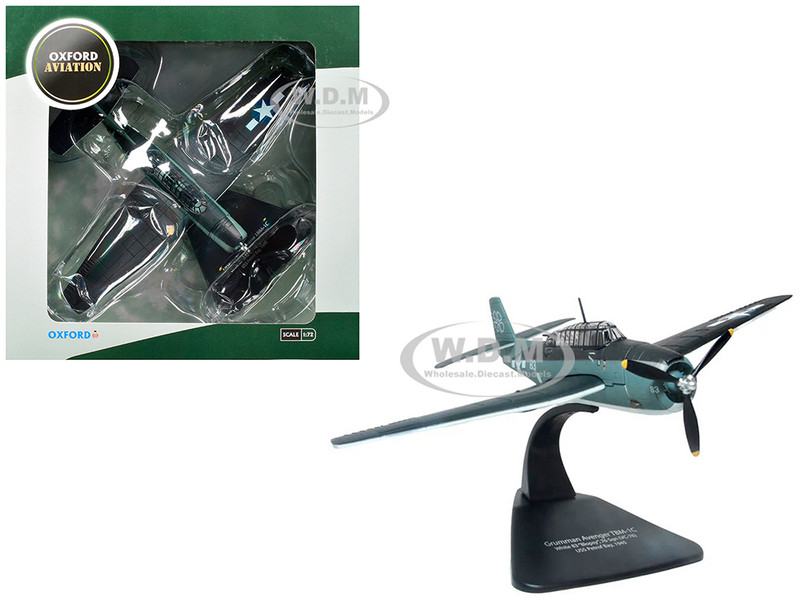 Grumman Avenger TBM 1C Aircraft White 83 Blopsy VC 76 Petrof Bay 1945 United States Navy Oxford Aviation Series 1/72 Diecast Model Airplane Oxford Diecast AC132