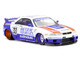 Nissan Skyline GT R R33 RHD Right Hand Drive #33 BFTHR V1 Blue and White with Graphics Designed by Jun Imai Kaido House Special 1/64 Diecast Model Car Mini GT KHMG213